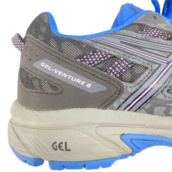 ASICS Unisex Kids GEL-Venture 6 Running Shoes Gray Blue 1014A077 Lace Up 4.5 M - Picture 8 of 9
